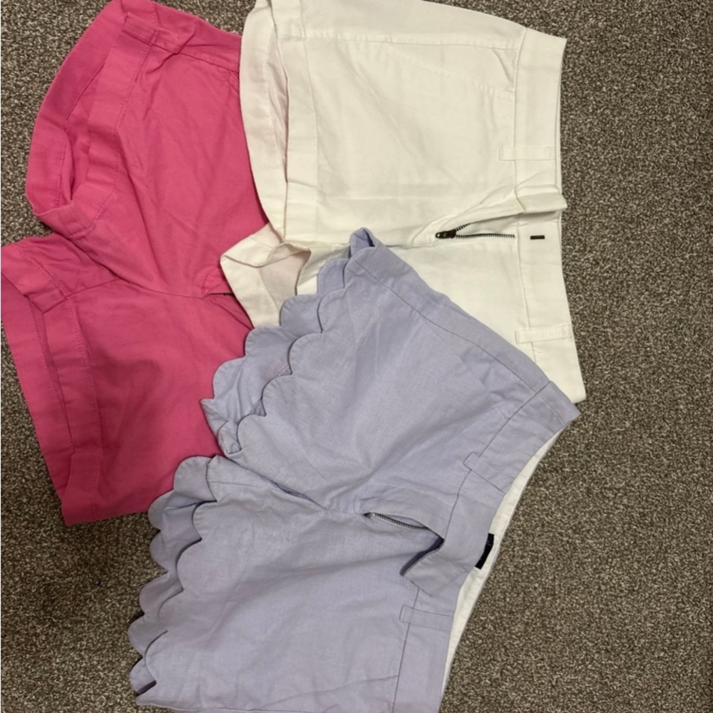 J. Crew Women's Shorts Trio - Pink, White, Light Purple